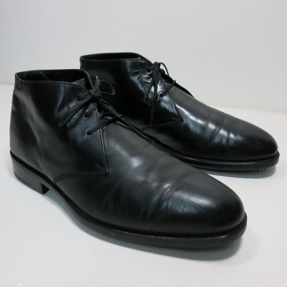 Salvatore Ferragamo Italy Chukka Boots Leather Mens Shoes Rubber Soles Sz 8.5 EE main image 5